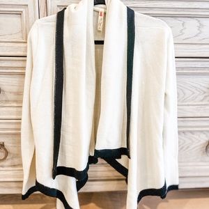 Open sweater, cream & black, size small